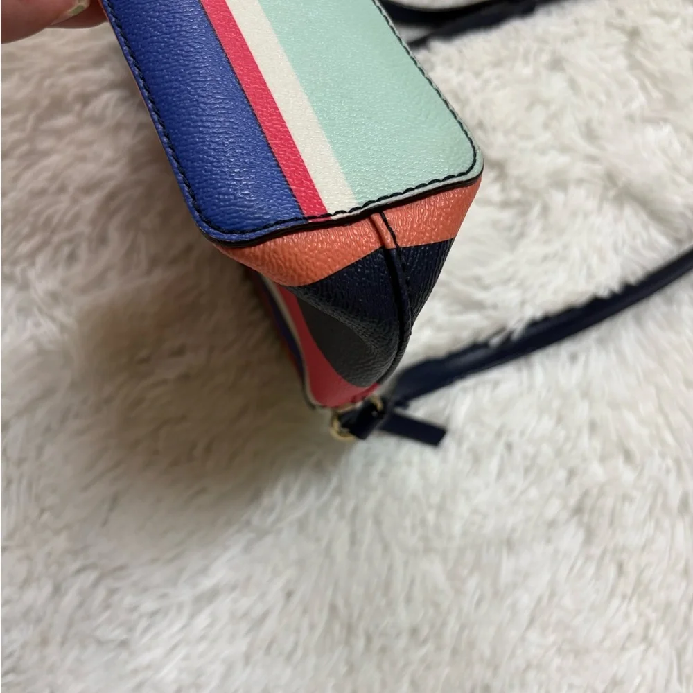 Kate Spade Navy and Pink Striped Crossbody Bag